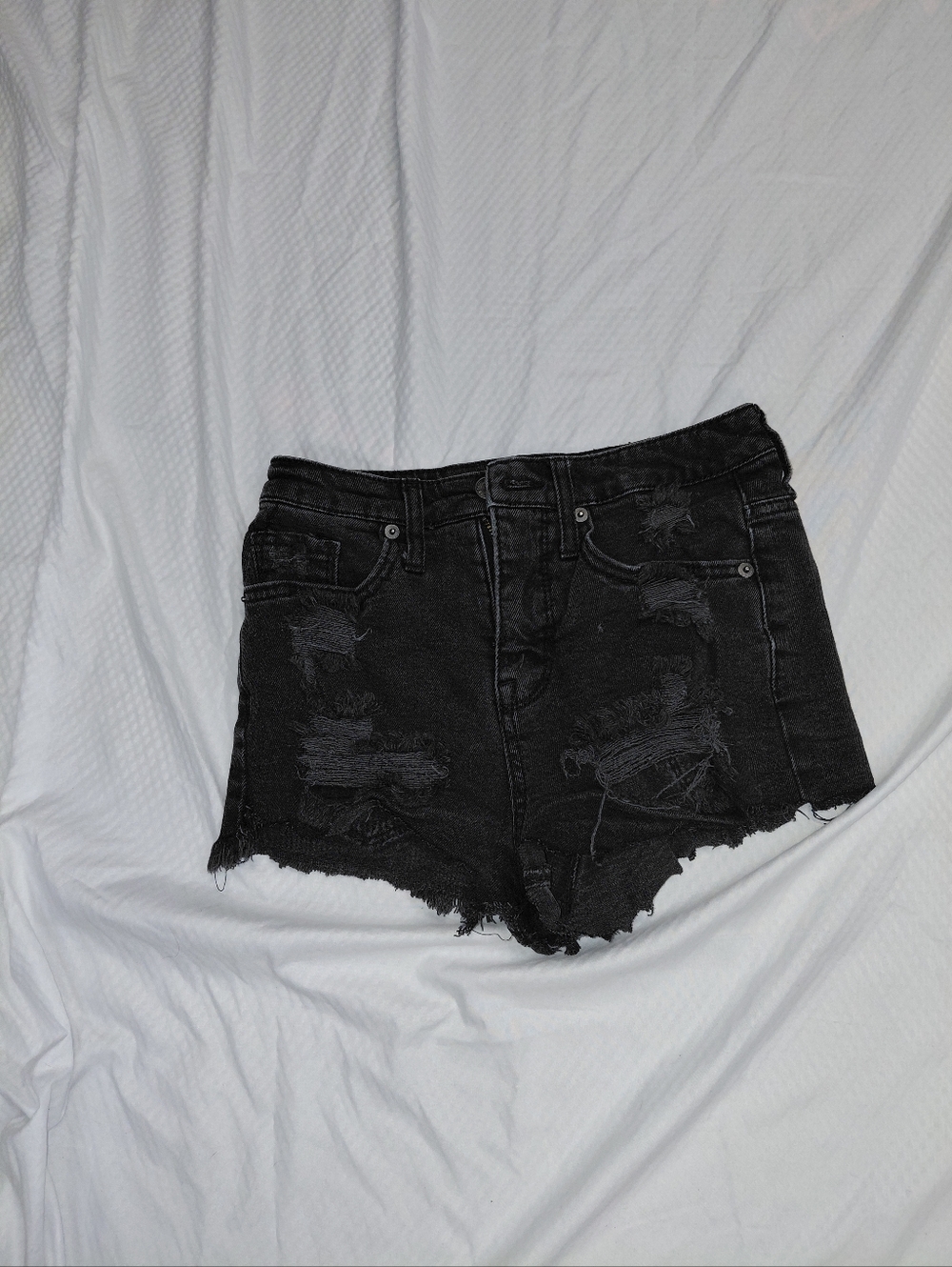Mossimo Supply Co. Black Distressed High-Rise Denim Shorts